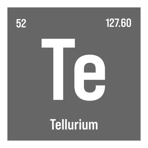 テルル 原子番号と重量の周期表要素 特定の種類のガラス 太陽電池 特定の構成要素としての様々な産業用途を有するメタロイド — ストックベクタ