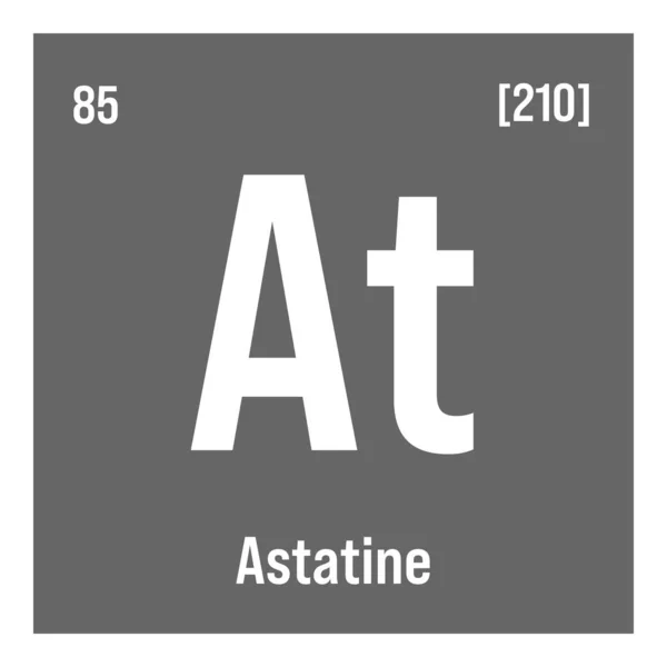 Astatine Periodic Table Element Name Symbol Atomic Number Weight Radioactive — Archivo Imágenes Vectoriales