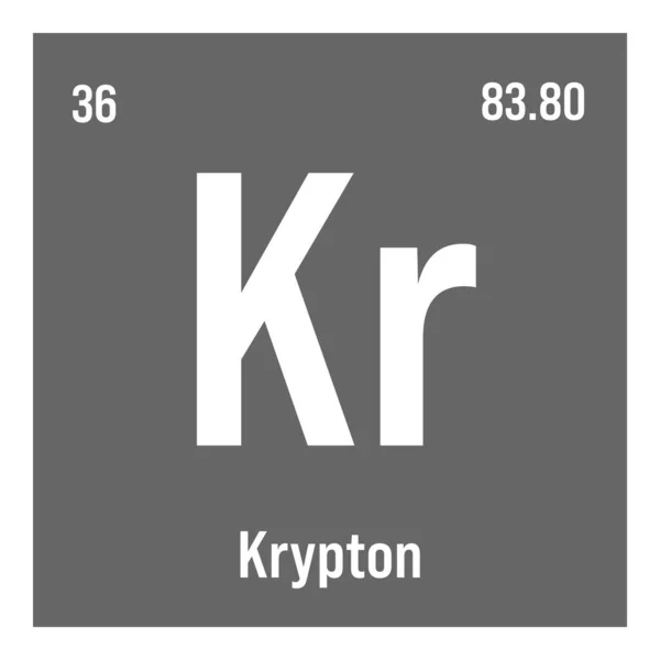 Krypton Periodic Table Element Name Symbol Atomic Number Weight Inert — Archivo Imágenes Vectoriales