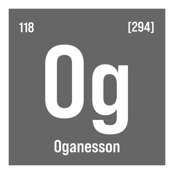 Oganesson Periodic Table Element Name Symbol Atomic Number Weight Synthetic — Stock vektor