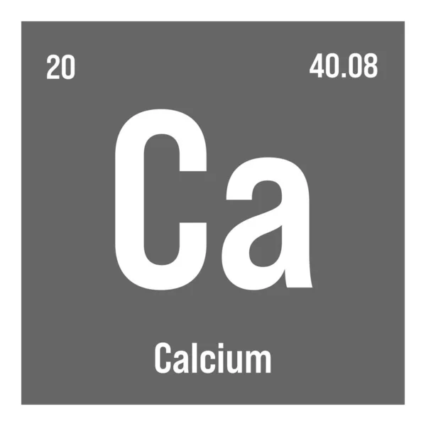 Calcium Periodic Table Element Name Symbol Atomic Number Weight Alkaline — Stock Vector