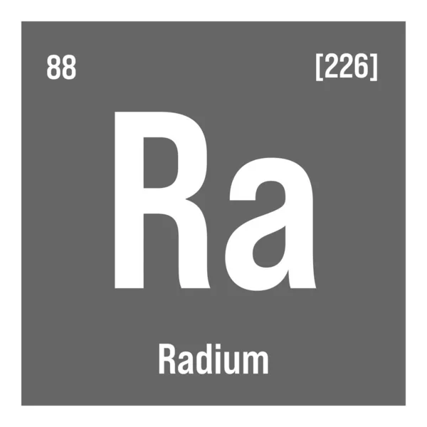 Radium Elemento Tavola Periodica Con Nome Simbolo Numero Atomico Peso — Vettoriale Stock