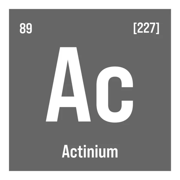 Actinium Periodiska Element Med Namn Symbol Atomnummer Och Vikt Radioaktivt — Stock vektor