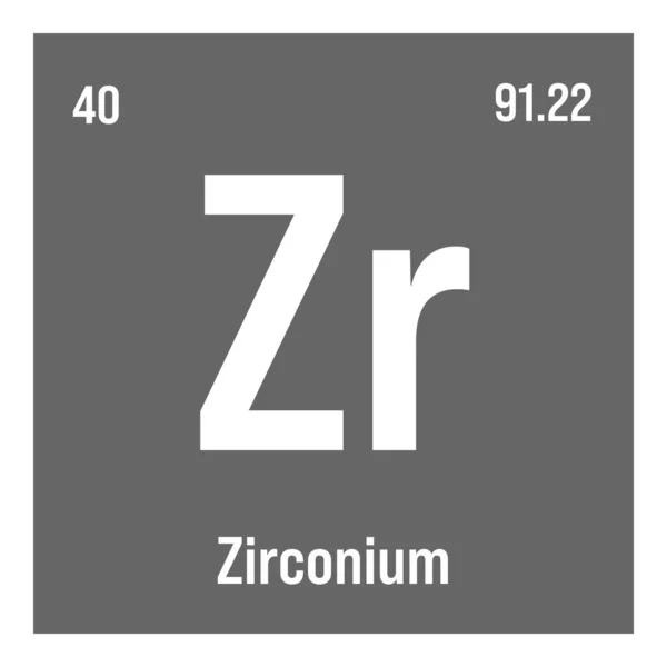 Zirconium Periodic Table Element Name Symbol Atomic Number Weight Transition — Vetor de Stock
