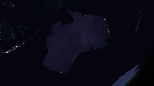 Планета Земля Ночью Сосредоточилась Аустаралии Освещенные Города Темной Стороне Земли — стоковое фото
