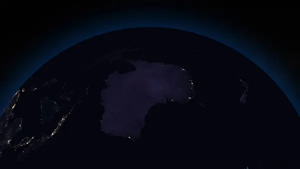 Der Planet Erde Fokussierte Sich Bei Nacht Auf Austaralia Erleuchtete — Stockfoto