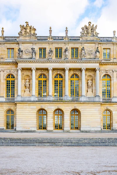 Chateau Versailles Külső Kilátás Parkból Párizs Franciaország — Stock Fotó
