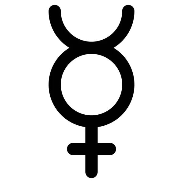 Nichtbinäres Transgender Zeichen Einfaches Flaches Schwarzes Vektorsymbol — Stockvektor