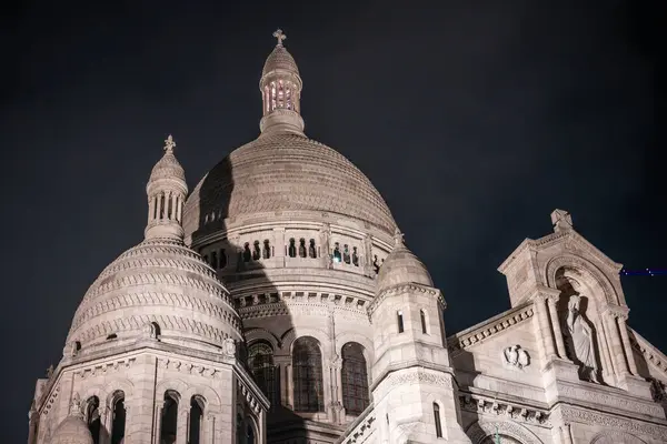 Basilica Sacre Coeur Montmartre Illuminated Evening Roman Catholic Church Minor — Stock Photo, Image