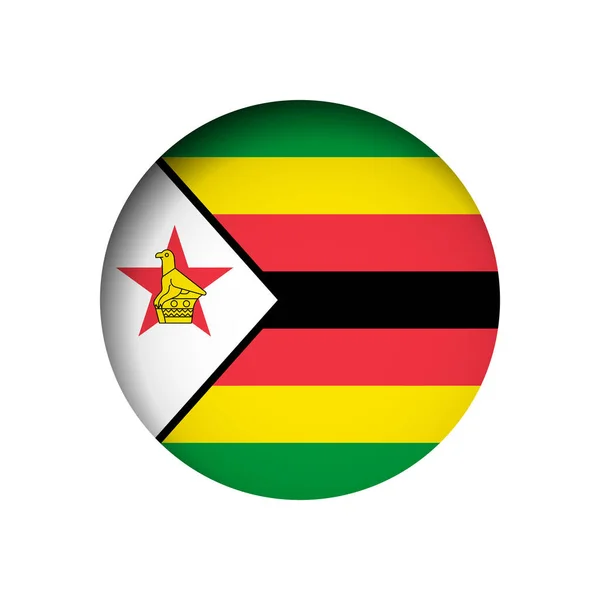 Прапор Зімбабве Вирізаним Круглим Паперовим Отвором Внутрішньою Тінь — стоковий вектор
