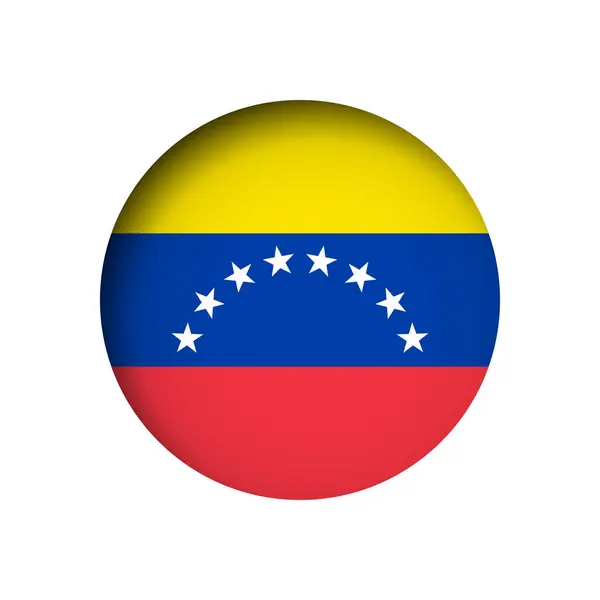 ベネズエラの旗 内側の影のあるカットされた円の紙の穴の後ろ — ストックベクタ