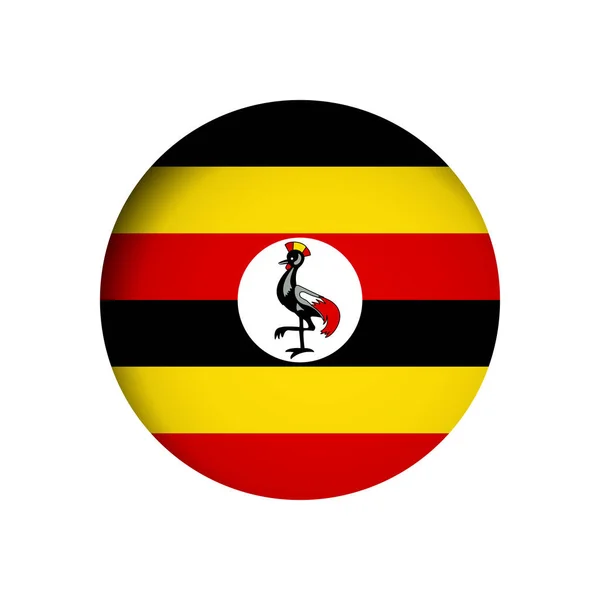 Uganda Flagge Hinter Dem Geschnittenen Kreis Papierloch Mit Innerem Schatten — Stockvektor