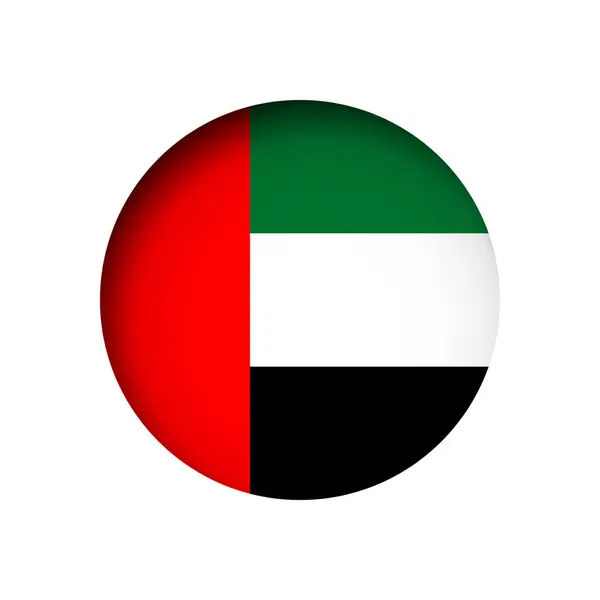 Bandiera Degli Emirati Arabi Uniti Dietro Buco Carta Cerchio Tagliato — Vettoriale Stock