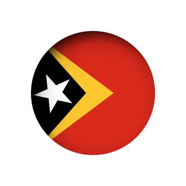 Bandera Timor Oriental Detrás Del Agujero Papel Círculo Cortado Con — Vector de stock