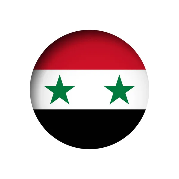 Bandeira Síria Atrás Buraco Papel Círculo Corte Com Sombra Interior — Vetor de Stock