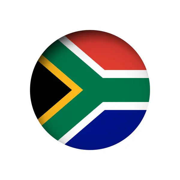 Bandeira África Sul Atrás Buraco Papel Círculo Corte Com Sombra — Vetor de Stock