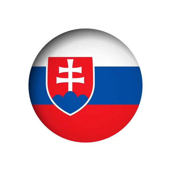 Bandera Eslovaquia Detrás Del Agujero Papel Círculo Cortado Con Sombra — Vector de stock