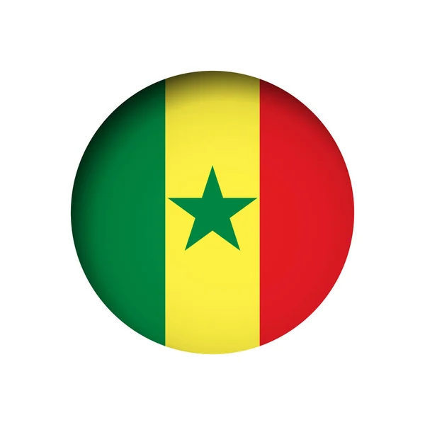Σημαία Σενεγάλης Πίσω Από Την Χάρτινη Τρύπα Του Κύκλου Κοπής — Διανυσματικό Αρχείο