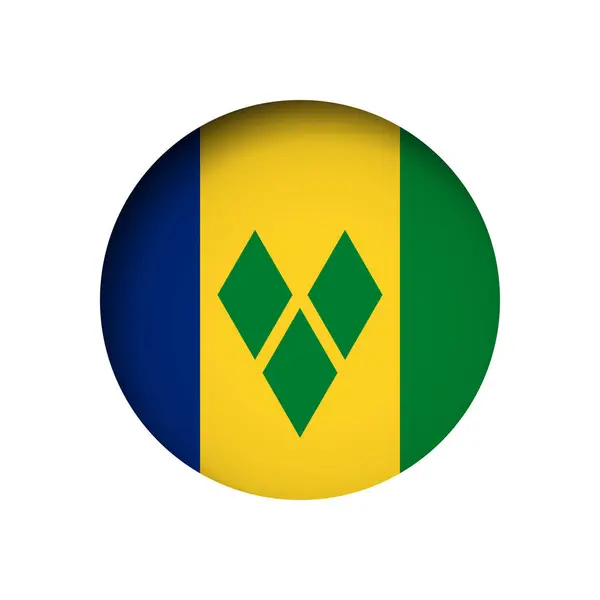Saint Vincent Och Grenadinerna Flagga Bakom Den Skurna Cirkeln Pappershål — Stock vektor