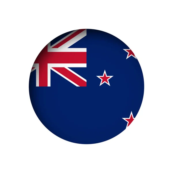 Bandera Nueva Zelanda Detrás Del Agujero Papel Círculo Cortado Con — Archivo Imágenes Vectoriales