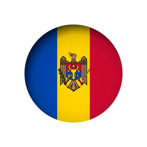 Moldavien Flagga Bakom Den Skurna Cirkeln Pappershål Med Inre Skugga — Stock vektor