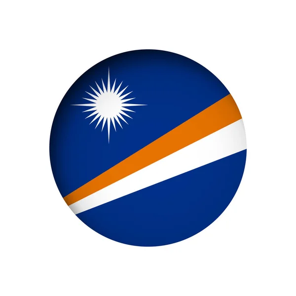 Bandera Las Islas Marshall Detrás Del Agujero Papel Círculo Cortado — Vector de stock