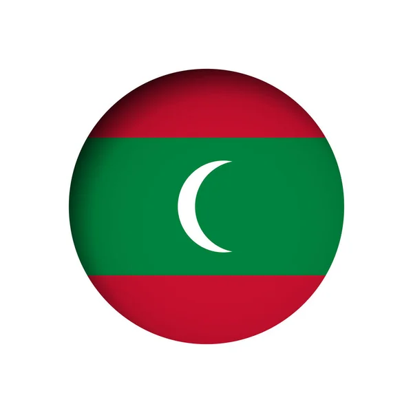 Σημαία Μαλδίβες Πίσω Από Κομμένο Κύκλο Χάρτινη Τρύπα Εσωτερική Σκιά — Διανυσματικό Αρχείο