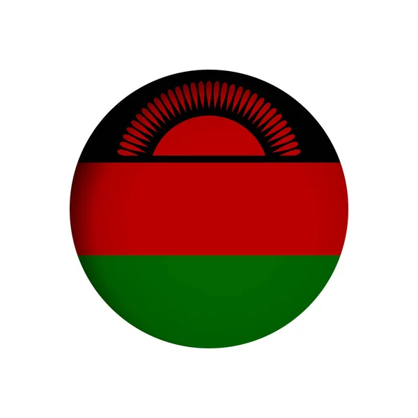 Bandera Malawi Detrás Del Agujero Papel Círculo Cortado Con Sombra — Vector de stock
