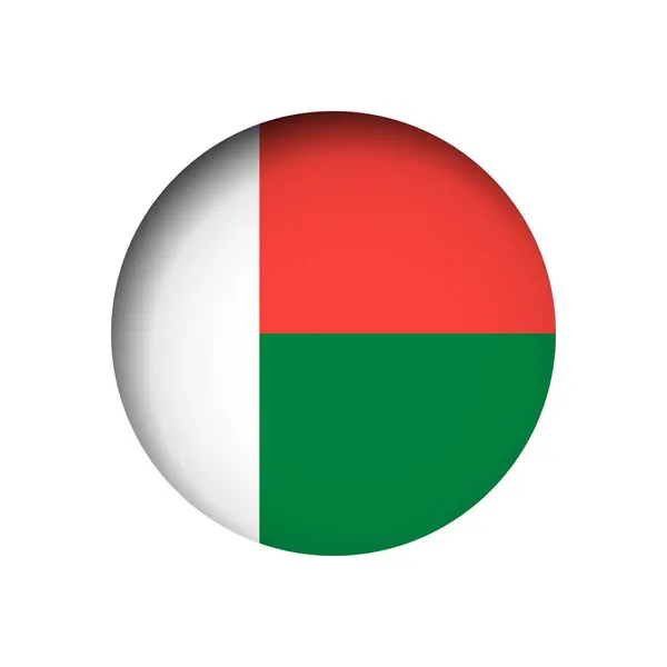 Σημαία Μαδαγασκάρης Πίσω Από Κομμένο Χαρτί Κύκλο Τρύπα Εσωτερική Σκιά — Διανυσματικό Αρχείο