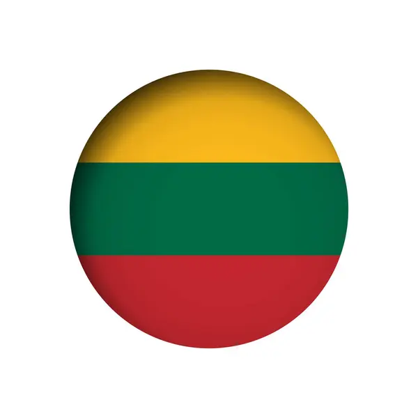 Σημαία Λιθουανίας Πίσω Από Κομμένο Χαρτί Κύκλο Τρύπα Εσωτερική Σκιά — Διανυσματικό Αρχείο