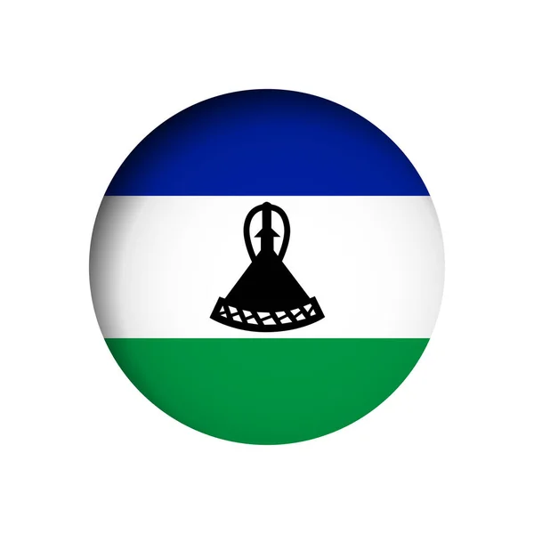 Bandera Lesotho Detrás Del Agujero Papel Círculo Cortado Con Sombra — Vector de stock