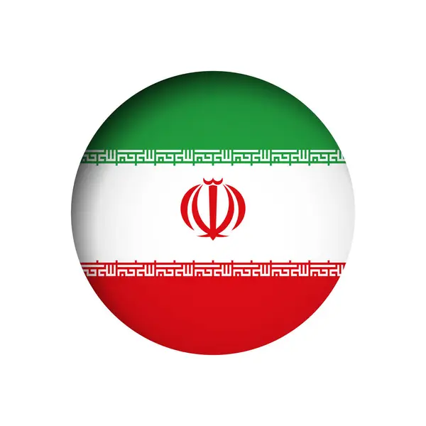 Bandiera Iran Dietro Foro Carta Cerchio Tagliato Con Ombra Interna — Vettoriale Stock