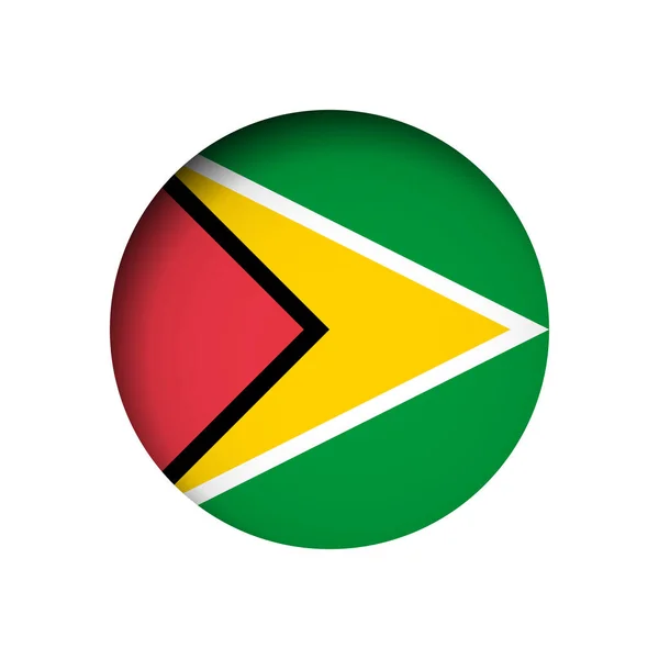 Guyana Flag Cut Circle Paper Hole Inner Shadow — Stock Vector
