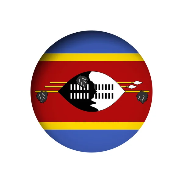 Swatini Flagge Hinter Dem Geschnittenen Kreis Papierloch Mit Innerem Schatten — Stockvektor