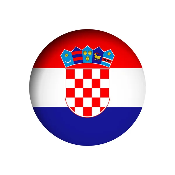 Kroatien Fahne Hinter Dem Geschnittenen Kreis Papierloch Mit Innerem Schatten — Stockvektor
