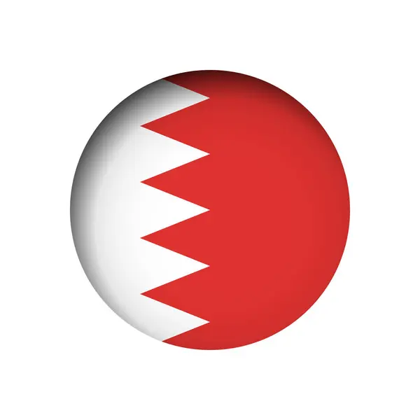 Bahrain Flagge Hinter Dem Geschnittenen Kreis Papierloch Mit Innerem Schatten — Stockvektor