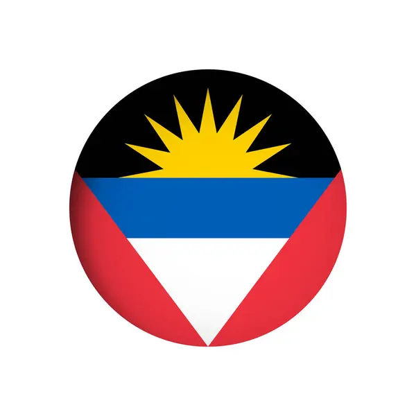 Bandera Antigua Barbuda Detrás Del Agujero Papel Círculo Cortado Con — Vector de stock