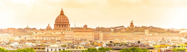 Vatican City with St. Peters Basilica. Panoramic skyline view from Castel SantAngelo, Rome, Italy.