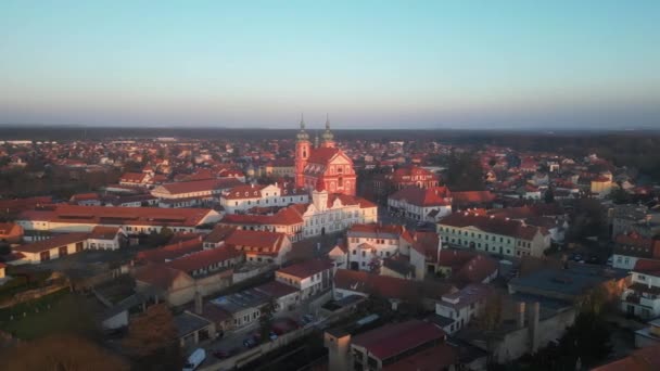 Stara Boleslav Town Basilica Saint Wenceslas Church Assumption Mary Czech — Αρχείο Βίντεο