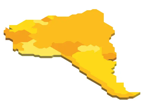 南アメリカのイソメトリック政治地図 白い背景のカラフルな空白地図 3Dベクターイラスト — ストックベクタ