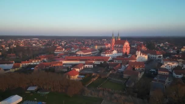 Stara Boleslav Town Basilica Saint Wenceslas Church Assumption Mary Czech — Video Stock