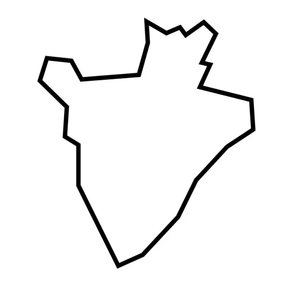 Burundi País Gruesa Silueta Contorno Negro Mapa Simplificado Icono Vectorial — Vector de stock