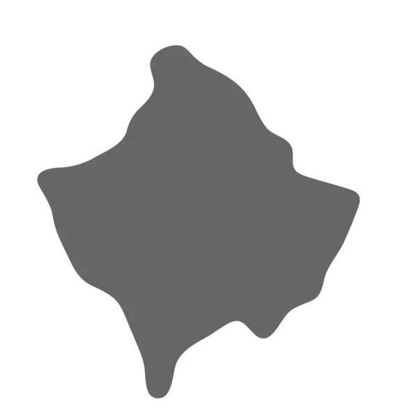 Kosovo País Mapa Simplificado Gris Elegante Mapa Liso Iconos Vectoriales — Vector de stock
