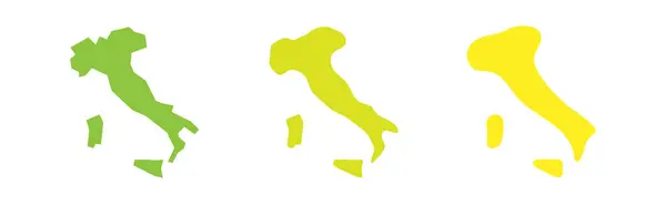 イタリアの国 黒い輪郭と色の国シルエット つの異なるレベルの滑らかさ 簡略化された地図 白い背景に隔離されたベクトルアイコン — ストックベクタ