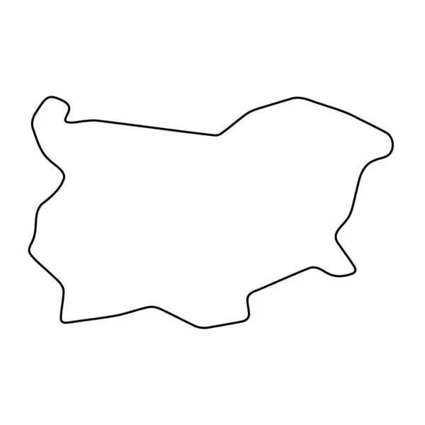 Bulgária Ország Egyszerűsített Térképet Vékony Fekete Körvonalú Kontúr Egyszerű Vektor — Stock Vector