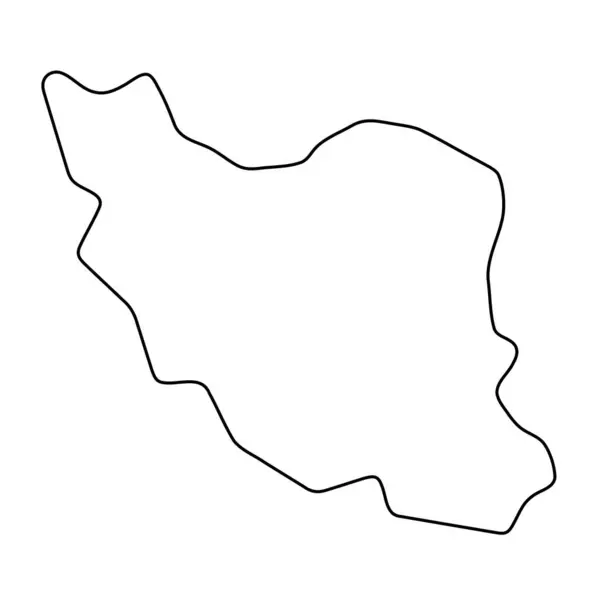Iran Land Vereenvoudigde Kaart Dunne Zwarte Omtrek Eenvoudig Vectorpictogram — Stockvector