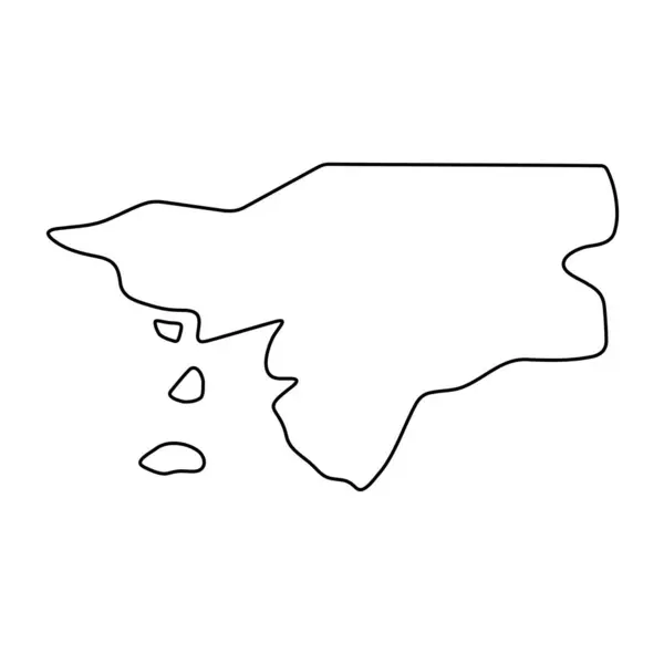 Guinea Bissaun Maan Yksinkertaistettu Kartta Ohut Musta Ääriviivat Yksinkertainen Vektorikuvake — vektorikuva