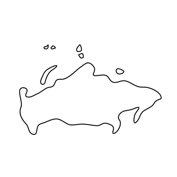 Russie Pays Carte Simplifiée Contour Mince Contour Noir Icône Vectorielle — Image vectorielle