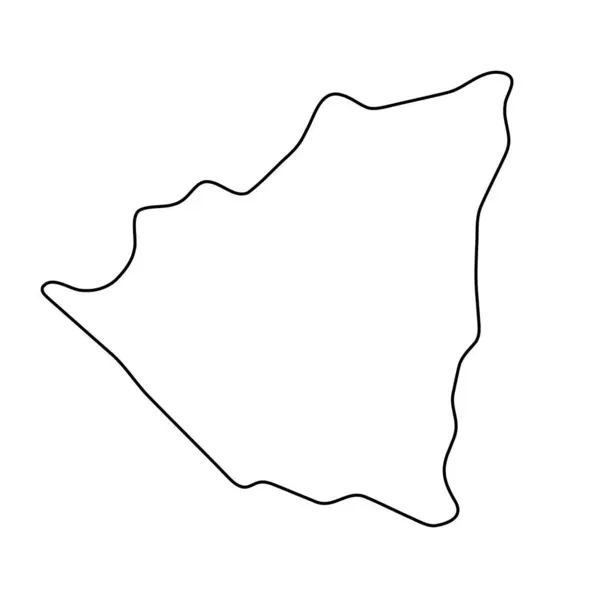 Nicaragua Land Vereenvoudigde Kaart Dunne Zwarte Omtrek Eenvoudig Vectorpictogram — Stockvector