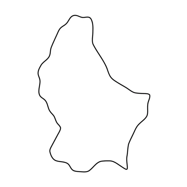 Luxemburgo País Mapa Simplificado Contorno Delgada Contorno Negro Icono Vector — Vector de stock